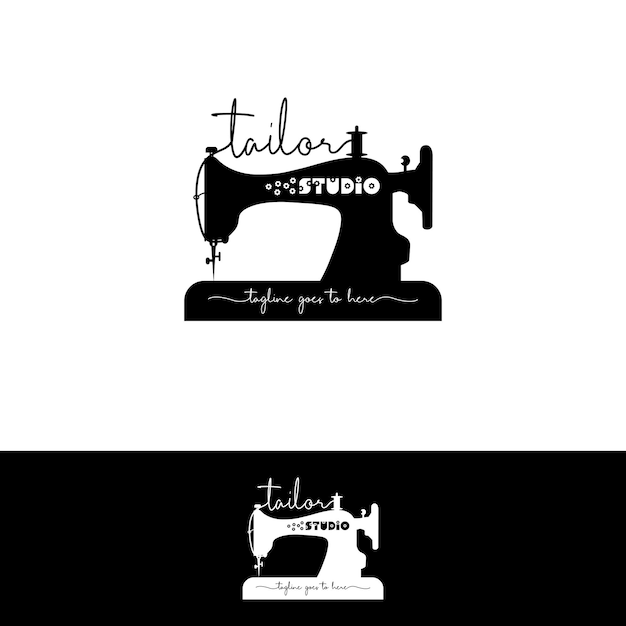 Ancient Sewing Machine Logo For Tailors