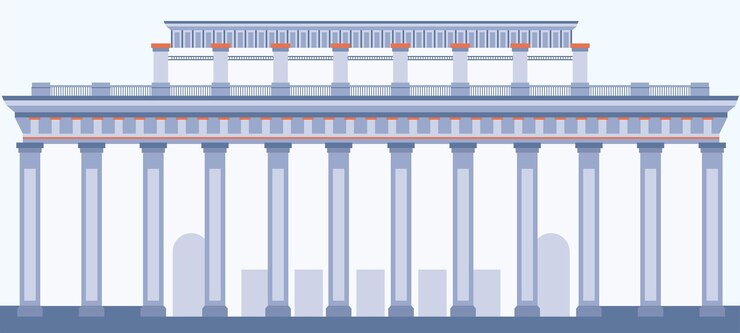 Vector ancient style building with columns