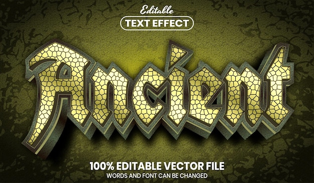 Testo antico, effetto testo modificabile in stile carattere