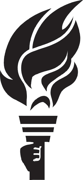 Ancient torch vector badge