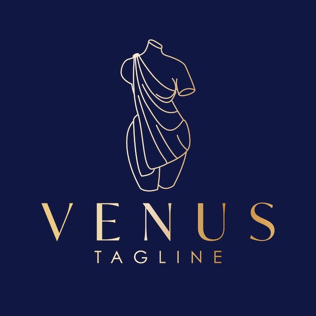 Vector ancient woman body logo template. venus logo design. beauty industry and wellness logotype.