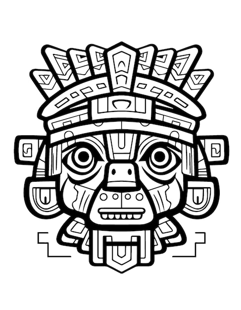 Vector ancient wonders to color aztec amp mayan civilization coloring pages