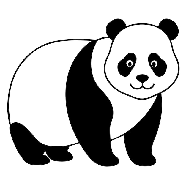 Vector anda panda bears mascot pet cartoon pretty cute draw character vector illustration