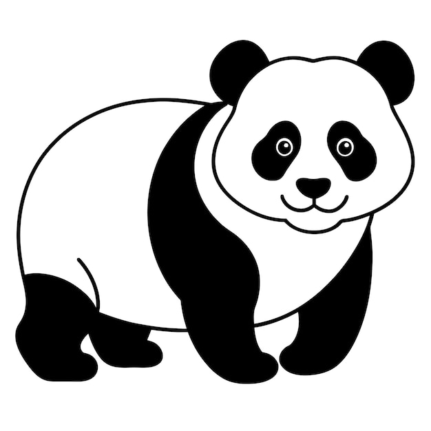 anda panda bears mascot pet cartoon pretty cute draw Character vector illustration