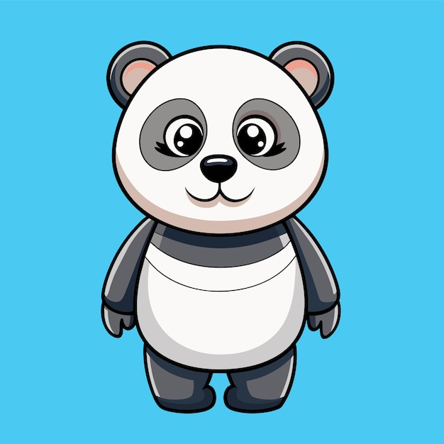 anda panda bears mascot pet cartoon pretty cute draw Character vector illustration