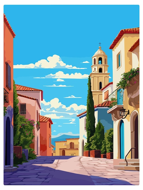 Vettore andalusia spagna vintage travel poster souvenir postcard ritratto pittura wpa illustrazione