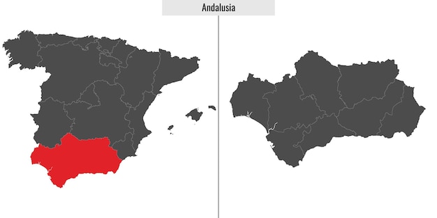 Andalusië kaart regio van Spanje