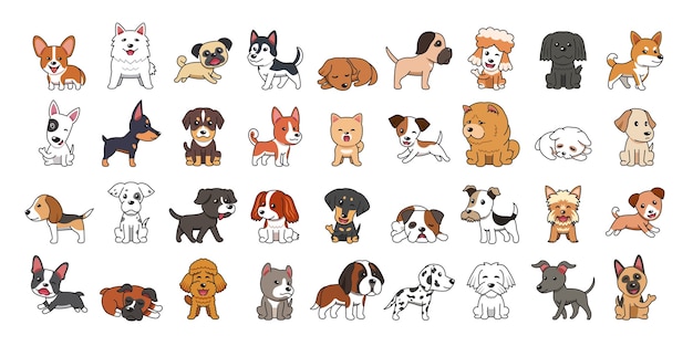 Vector ander type vector cartoon honden