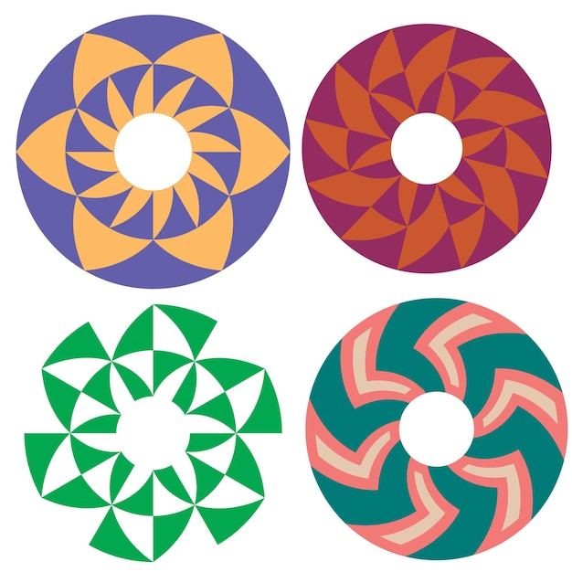 ander type vector cirkel ontwerp decoratieve ronde palm hand desigen houten stijl mandala styl