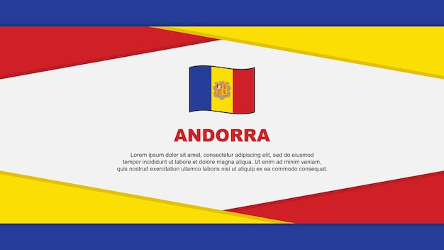 アンドラの旗の抽象的な背景 デザイン テンプレート アンドラ独立記念日バナー 漫画のベクトル図 アンドラ ベクトル