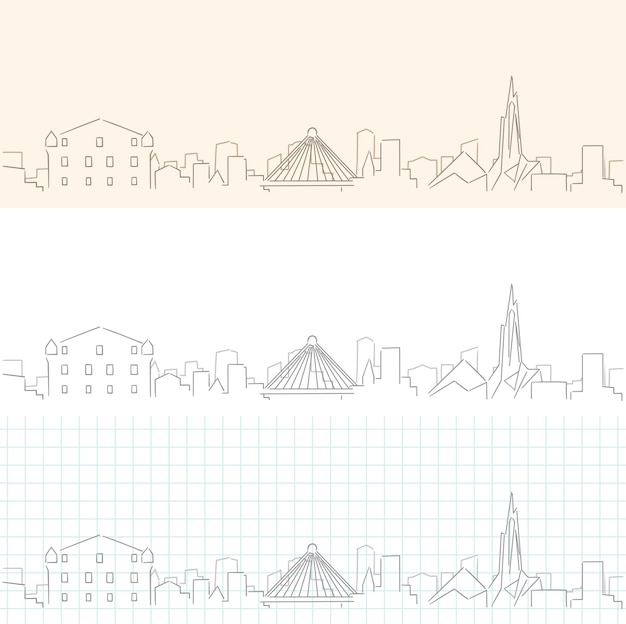 Vector andorra la vella hand drawn profile skyline