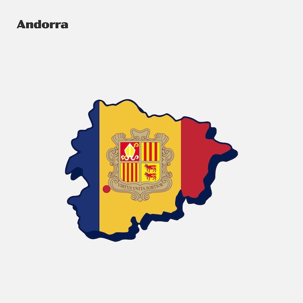 Andorra Land Natie Vlag Kaart Infographic