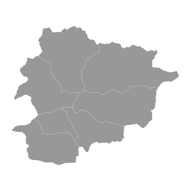 Vector andorra map with administrative divisions vector illustration