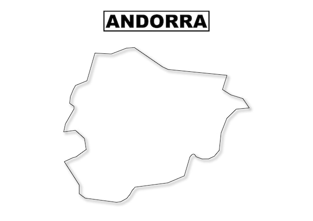 Vettore contorno della mappa vettoriale di andorra