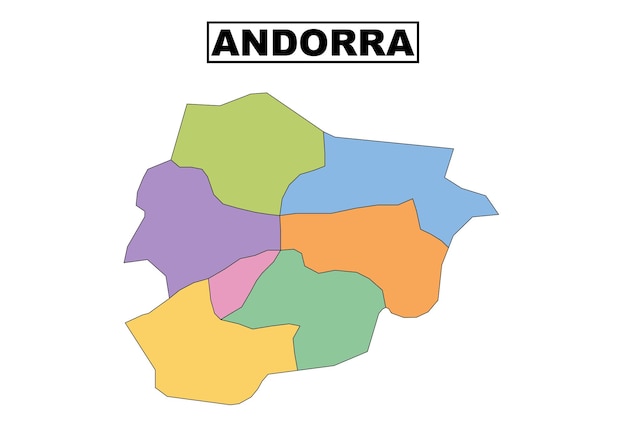 Andorra veelkleurige kaart