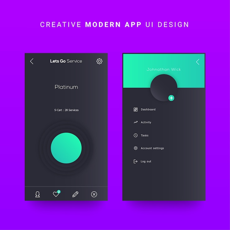 Vector android mobile app ui, ios mobile dashboard ui elements