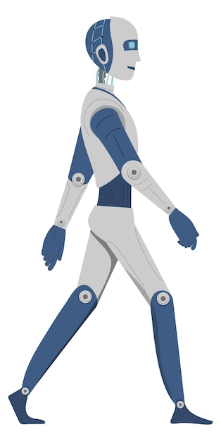 Vector android walking icon human robot side view