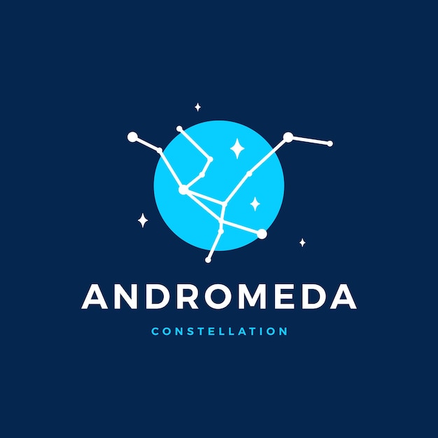 Andromeda sterrenbeeld de geketende maagd logo vector pictogram illustratie