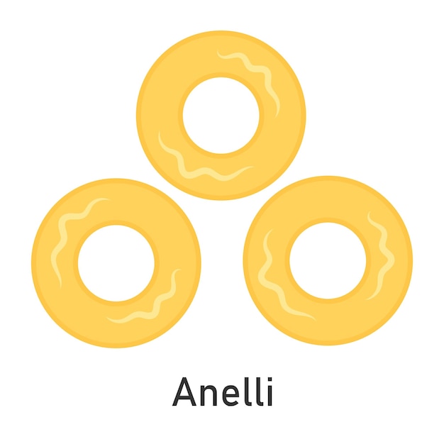 Anelli pasta Restaurant pasta For menu design packaging Vector illustration