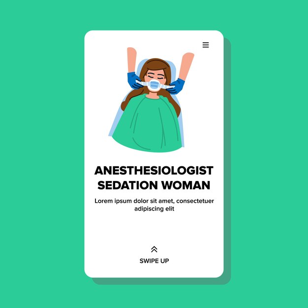 anesthesist sedatie vrouw vector