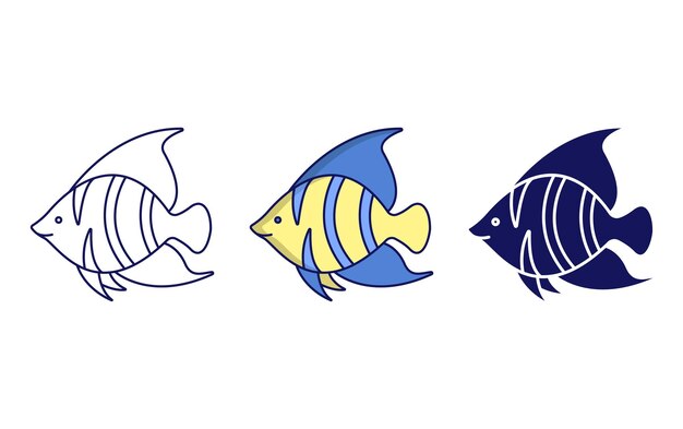 angel butterfly fish vector icon