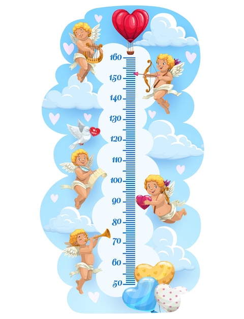 Angel cupids kids height chart measuring meter