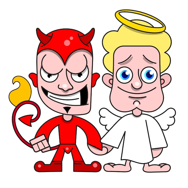 Vettore angel and demon good and evil vector