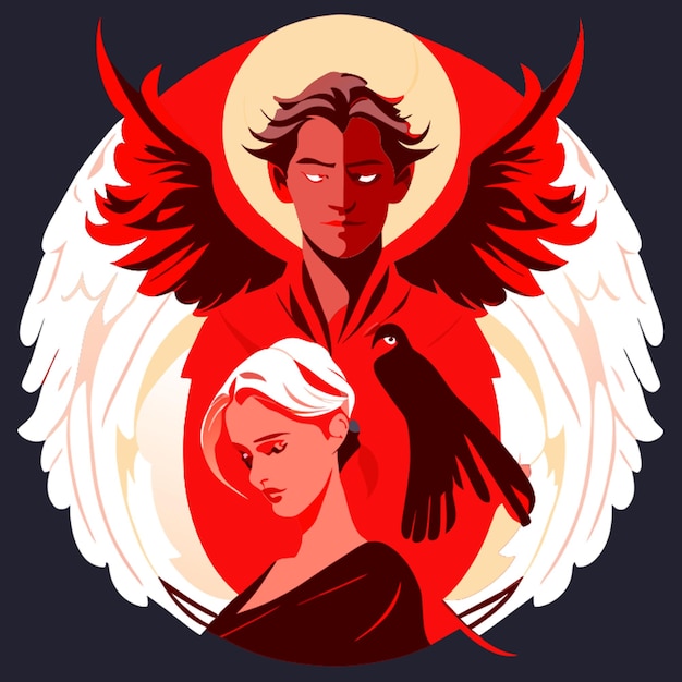 Vector angel and devil vector illustration