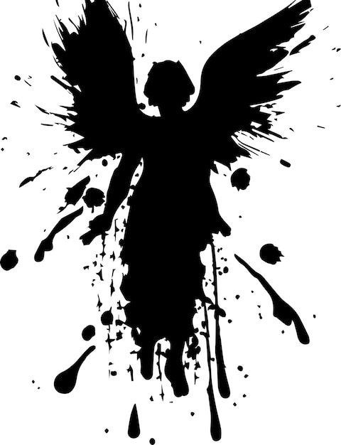 Vector angel flash tattoo illustration 2