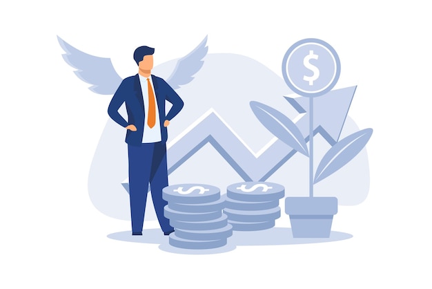 Vector angel investor illustration exclusive design inspiration