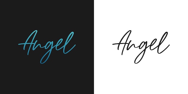 Vector angel name word lettering elegant minimalism print