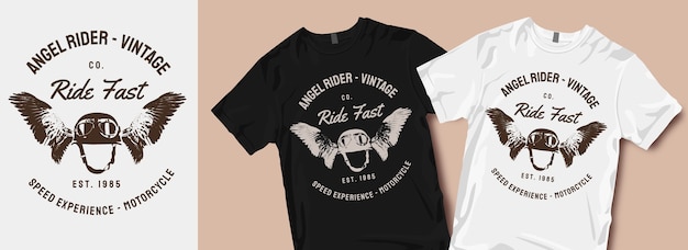 Disegni di t-shirt moto angel rider