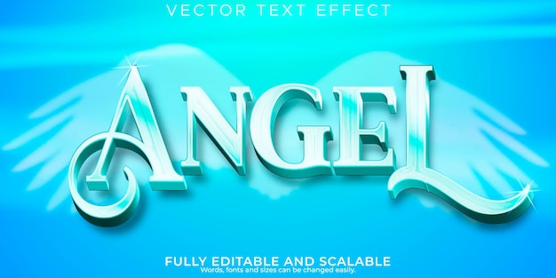 Vector angel text effect editable heaven and dove text style
