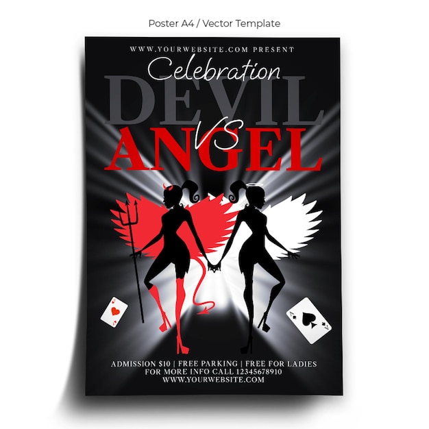 Angel vs Devil Poster Template