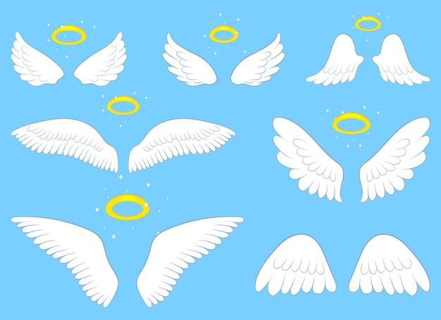 Vector angel wings  design illustration isolated on blue background