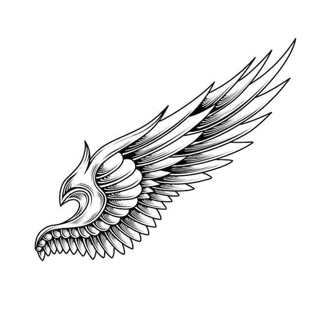 Vector angel wings vector tattoo design