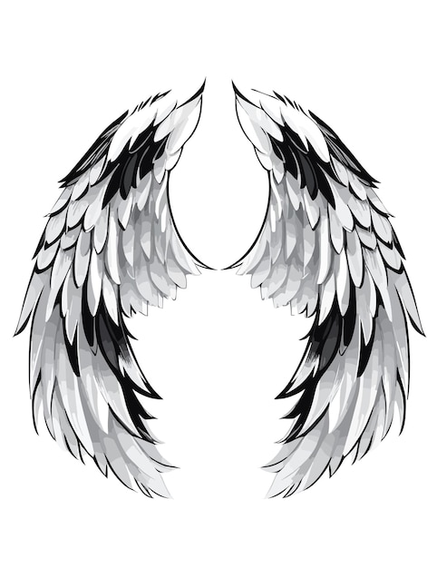 Premium Vector | Angel wings on a white background