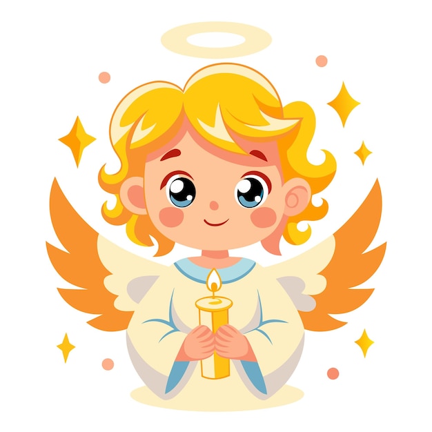 Angel with a candle vector cute