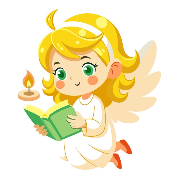 Angel with a candle vector cute