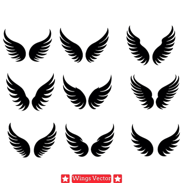 Vector angelic wings vector pack graceful and versatile designs