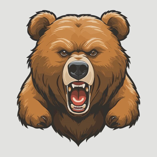 Vector anger bear head vector