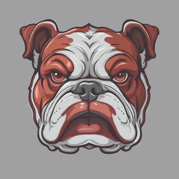 Anger bulldog head vector on a white background