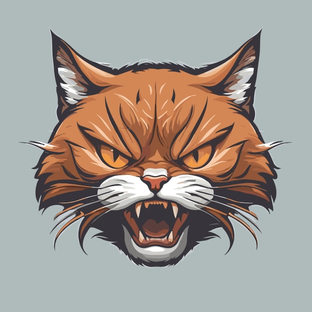 Anger cat head vector