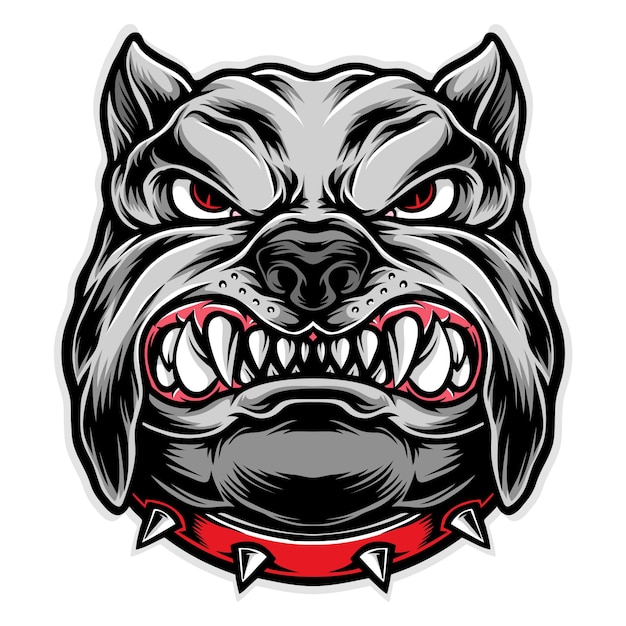 Vector anger dog head illustration