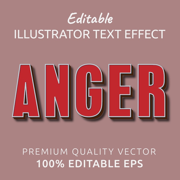 Vector anger editable   text style effect