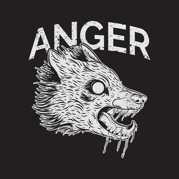 Vector anger wolves