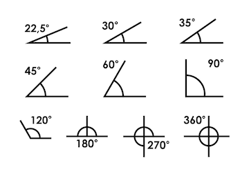 Premium Vector  Angle of 180, 45,30,90 degrees vector