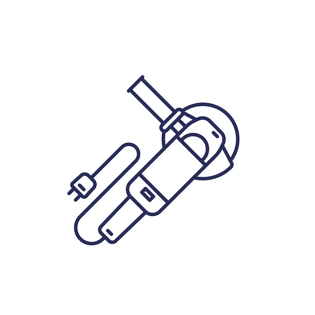Angle grinder line icon on white