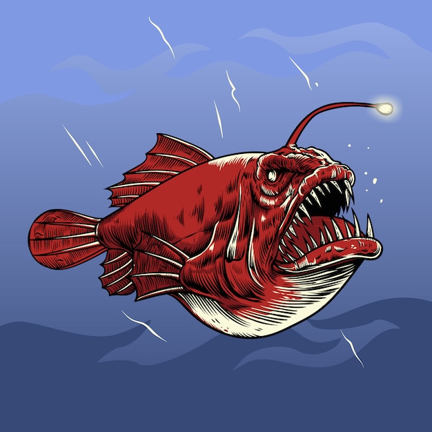 Angler Fish Vector Illustration