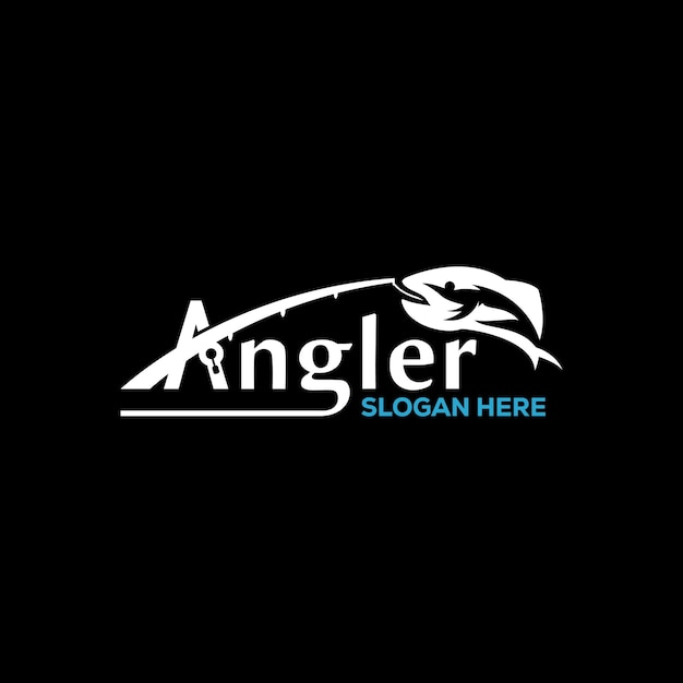 Vector angler logo sport fishing design vector